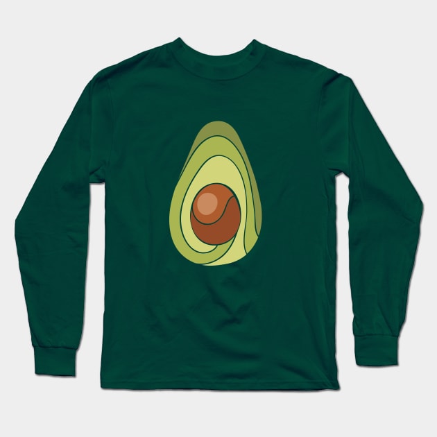 Avocado - Stylized Food Long Sleeve T-Shirt by M.P. Lenz